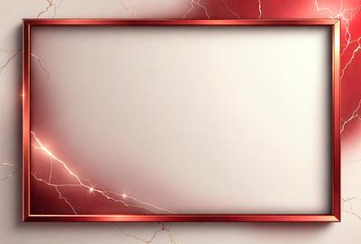The primary subject of the image is a red frame with a white background. The setting is a white wall, and the visual style is a digital art or illustration. The dominant colors are red and white, creating a bold and striking appearance.
