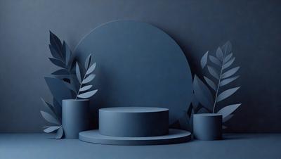 The primary subject of the image is a blue circle, which is the main object, scene, or focus of the image. The setting/background features a blue wall, and the visual style is a photo. The colors and mood of the image are predominantly blue, creating a calm and serene atmosphere.