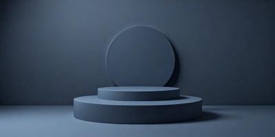 The primary subject of the image is a blue circle, which is the main object, scene, or focus of the image. The setting is a blue background, and the visual style is a photo. The dominant colors are blue and gray, creating a calm and serene atmosphere.