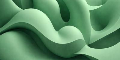 The primary subject of the image is a large, curved, and green sculpture. The setting is a white background, which contrasts with the green sculpture. The visual style is a combination of digital art and illustration, creating a unique and artistic representation. The colors and mood of the image are predominantly green, giving it a calm and serene atmosphere.