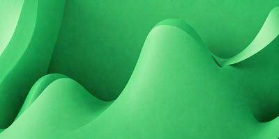 The primary subject of the image is a green, curved surface that resembles a mountain or a wave. The setting is a green background, which adds to the overall atmosphere of the image. The visual style is a combination of photo and digital art, creating a unique and interesting visual effect. The colors and mood of the image are predominantly green, giving it a calm and serene appearance.