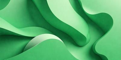 The primary subject of the image is a green, curved, and wavy surface. The setting is a green background, and the visual style appears to be a digital art or illustration. The dominant colors are green, and the overall atmosphere is smooth and flowing.