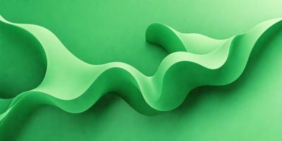 The primary subject of the image is a green sculpture or art piece, which appears to be a curved, wavy, or flowing design. The setting is a green background, which complements the artwork and adds to the overall visual style. The artwork is likely a digital creation or an illustration, as it has a unique and intricate design. The colors and mood of the image are predominantly green, creating a sense of harmony and balance.