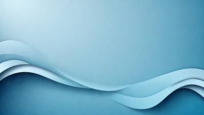 The primary subject of the image is a blue wave, which is the main focus of the scene. The setting is a blue background, and the visual style appears to be a digital art or illustration. The dominant colors in the image are blue and white, creating a calm and serene atmosphere.