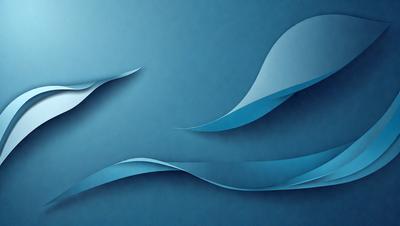 The primary subject of the image is a blue ocean with waves. The setting is a blue background, and the visual style is a digital art or illustration. The dominant colors are blue and white, creating a calm and serene atmosphere.