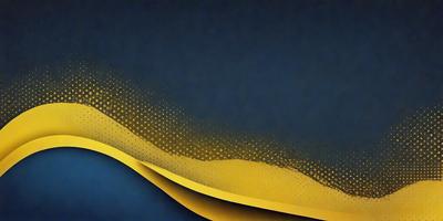 The primary subject of the image is a yellow and blue patterned background. The setting is a blue surface, and the visual style appears to be a combination of digital art and illustration. The dominant colors are yellow and blue, creating a vibrant and lively atmosphere.