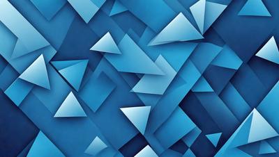 The primary subject of the image is a blue background with a pattern of triangles. The setting is a blue background, and the visual style is digital art. The dominant colors are blue and white, creating a calm and soothing atmosphere.