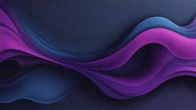 The primary subject of the image is a purple and blue wave-like pattern. The setting is a dark blue background, which creates a contrasting effect with the vibrant colors of the wave. The visual style appears to be a digital art or illustration, as it is a well-defined and detailed pattern. The dominant colors are purple and blue, giving the image a calming and serene atmosphere.