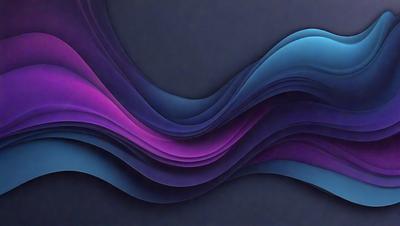 The primary subject of the image is a purple and blue wave-like pattern. The setting is a dark background, which contrasts with the vibrant colors of the wave. The visual style appears to be a digital art or illustration, as the wave is depicted in a detailed and intricate manner. The dominant colors of the image are purple and blue, creating a sense of calmness and tranquility.