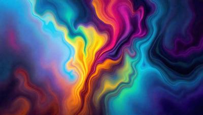 The primary subject of the image is a colorful, abstract painting featuring a mix of blue, orange, and yellow colors. The painting is displayed on a blue background, creating a vibrant and lively atmosphere. The visual style of the painting is a combination of digital art and illustration, giving it a unique and artistic appearance. The colors and mood of the painting evoke a sense of energy and creativity, making it an eye-catching and engaging piece of art.