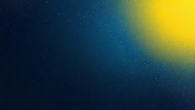 The primary subject of the image is a blue wall with a yellow sun shining through it. The setting is a dark room, and the visual style appears to be a digital art or illustration. The dominant colors are blue and yellow, creating a warm and inviting atmosphere.