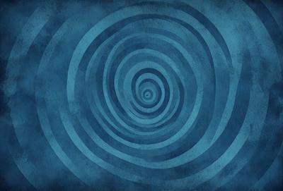 The primary subject of the image is a spiral pattern, which is the main object, scene, or focus of the image. The spiral pattern is set against a blue background, giving the image a vibrant and dynamic visual style. The colors and mood of the image are predominantly blue, creating a sense of calmness and tranquility.