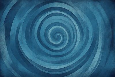 The primary subject of the image is a spiral pattern, which is the main object, scene, or focus of the image. The spiral pattern is set against a blue background, creating a visually striking contrast. The spiral pattern is depicted in a digital art style, giving it a modern and contemporary appearance. The overall atmosphere of the image is one of creativity and visual interest, with the spiral pattern serving as the central point of focus.