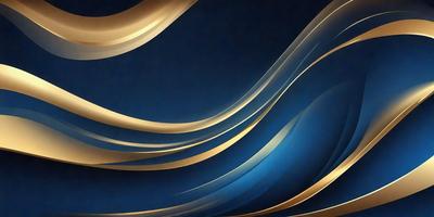 The primary subject of the image is a blue background with a gold and blue swirl pattern. The setting is a dark blue background, and the visual style appears to be a digital art or illustration. The dominant colors are blue and gold, creating a calm and serene atmosphere.