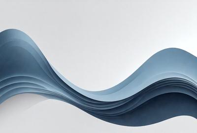 The primary subject of the image is a blue wave, which is the main focus of the scene. The wave is depicted in a digital art style, giving it a modern and visually appealing appearance. The setting is a white background, which provides a clean and minimalist look to the image. The colors and mood of the image are predominantly blue, creating a sense of calmness and tranquility.