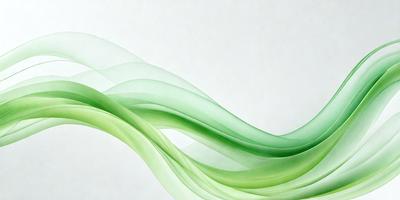 The primary subject of the image is a green, flowing, and swirling pattern. The setting is a white background, which provides a clean and minimalist appearance. The visual style is a combination of digital art and illustration, creating a dynamic and artistic representation of the green flow. The colors and mood of the image are predominantly green, which gives it a fresh, lively, and soothing atmosphere.