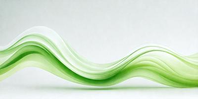 The primary subject of the image is a green, curved, and wavy design. The setting is a white background, which provides a clean and minimalist appearance. The visual style is a combination of digital art and illustration, creating a unique and eye-catching pattern. The colors and mood of the image are predominantly green, which gives it a fresh and lively feel.