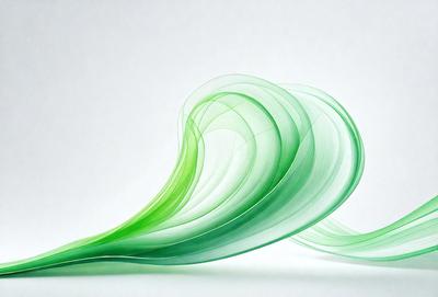 The primary subject of the image is a green leaf, which is the main object, scene, or focus of the image. The leaf is depicted in a digital art style, with a white background that highlights the vibrant green color of the leaf. The leaf appears to be a close-up of a leafy plant, possibly a fern, and it is presented in a visually appealing manner. The overall atmosphere of the image is one of natural beauty and serenity.