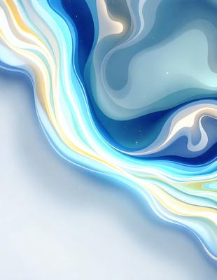 The primary subject of the image is a blue and yellow swirl pattern, which appears to be a digital art or illustration. The setting is a cloudy sky, and the visual style is a mix of digital art and illustration. The dominant colors are blue and yellow, creating a vibrant and lively atmosphere.