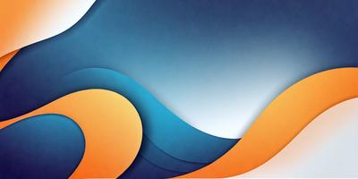 The primary subject of the image is a blue and orange wave, which is the main focus of the scene. The setting is a blue and orange background, which complements the colors of the wave. The visual style of the image is a digital art or illustration, as it is a well-crafted and detailed representation of the wave. The dominant colors of the image are blue and orange, creating a vibrant and energetic atmosphere.