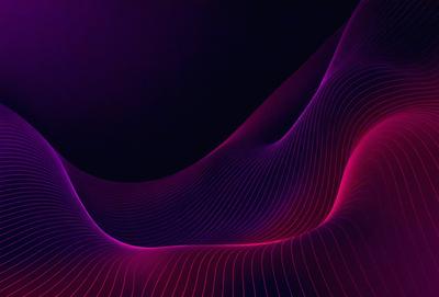 The primary subject of the image is a purple and pink wave pattern. The setting is a dark background, which contrasts with the vibrant colors of the wave pattern. The visual style appears to be a digital art or illustration, as the wave pattern is intricately detailed and the colors are rich and saturated. The overall atmosphere of the image is lively and energetic, with the bold colors and dynamic wave pattern capturing the viewer's attention.
