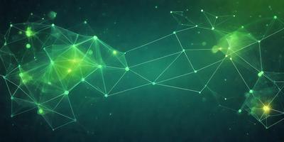 The primary subject of the image is a green and white geometric pattern. The setting is a dark blue background, which contrasts with the bright colors of the pattern. The visual style appears to be a digital art or illustration, as the pattern is intricate and detailed. The colors and mood of the image are vibrant and energetic, with the green and white colors creating a sense of harmony and balance.