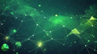 The primary subject of the image is a green and yellow geometric pattern. The setting is a dark background, which contrasts with the bright colors of the pattern. The visual style appears to be a digital art or illustration, as the pattern is intricate and detailed. The dominant colors are green and yellow, creating a lively and vibrant atmosphere.