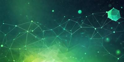 The primary subject of the image is a green background with a pattern of interconnected lines. The setting appears to be a digital art or illustration, as the lines are intricately connected and create a visually appealing design. The visual style is a combination of a photo and digital art, as the lines are both detailed and have a digital appearance. The colors and mood of the image are predominantly green, creating a calm and soothing atmosphere.