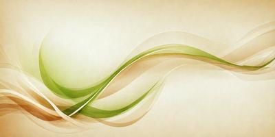 The primary subject of the image is a green and brown wave, which is the main focus of the scene. The wave is set against a yellow background, creating a contrasting color scheme. The visual style of the image is a combination of digital art and illustration, giving it a unique and artistic appearance. The dominant colors in the image are green and brown, which contribute to a calming and natural atmosphere.