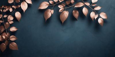 The primary subject of the image is a close-up of a leafy plant with brown leaves. The plant is placed on a blue wall, which serves as the setting. The visual style of the image is a photo, capturing the details of the plant and its surroundings. The colors in the image are predominantly blue and brown, creating a calm and natural atmosphere.