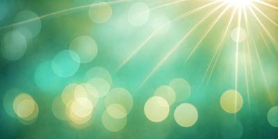 The primary subject of the image is a bright green background with a sunlight effect. The setting is a bright, sunny day, and the visual style is a combination of a photo and digital art. The colors are predominantly green, and the overall atmosphere is vibrant and lively.