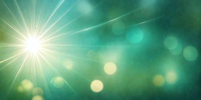 The primary subject of the image is a bright light source, possibly a sun or a light bulb, shining through a green background. The setting appears to be a brightly lit room or an outdoor scene with a green hue. The visual style of the image is a combination of a photo and a digital art, as it captures the light source and its surroundings in a unique and artistic manner. The colors and mood of the image are predominantly green, creating a serene and calming atmosphere.