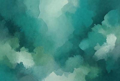 The primary subject of the image is a blue and white painting of a water-like surface. The setting is a blue ocean, and the visual style is a watercolor painting. The dominant colors are blue and white, creating a serene and calming atmosphere.