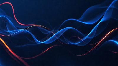 The primary subject of the image is a blue and red wave pattern. The setting is a dark blue background, which creates a contrasting effect with the vibrant colors of the wave pattern. The visual style appears to be a digital art or illustration, as the wave pattern is depicted in a stylized manner. The dominant colors are blue and red, giving the image a lively and energetic atmosphere.