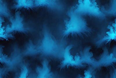 The primary subject of the image is a blue background with a pattern of smoke or steam-like shapes. The setting appears to be a dark, moody environment, possibly a night sky. The visual style of the image is a combination of digital art and illustration, creating a unique and intriguing pattern. The colors in the image are predominantly blue, with some white and gray tones, giving the scene a dramatic and atmospheric feel.