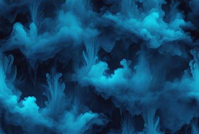 The primary subject of the image is a blue cloudy background with a few white clouds. The setting is a blue sky, and the visual style is a digital art or illustration. The dominant colors are blue and white, creating a calm and serene atmosphere.
