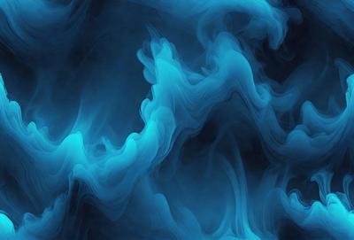 The primary subject of the image is a blue, swirling, and cloudy background. The setting is a dark, cloudy sky, and the visual style is a digital art or illustration. The dominant colors are blue and purple, creating a moody and atmospheric mood.