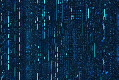 The primary subject of the image is a blue background with a pattern of blue and white dots. The setting appears to be a futuristic or technological environment. The visual style is a combination of digital art and illustration, creating a unique and intriguing pattern. The colors and mood of the image are predominantly blue, with a hint of white, giving it a calm and serene atmosphere.