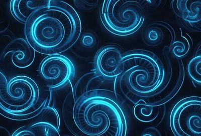 The primary subject of the image is a blue spiral pattern. The setting is a dark background, which contrasts with the blue spiral pattern. The visual style is a digital art or illustration, as the spiral pattern is created using a computer or digital device. The dominant colors are blue and black, giving the image a modern and sleek appearance.