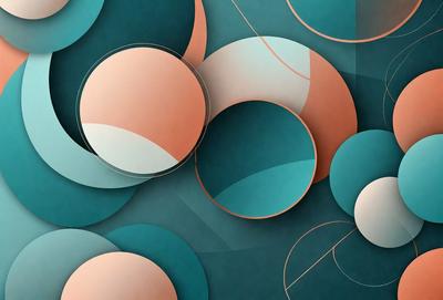 The primary subject of the image is a collection of circles, which are the main objects in the scene. The circles are arranged in various positions and sizes, creating a visually interesting composition. The setting is a dark blue background, which contrasts with the circles and adds depth to the image. The visual style is a combination of digital art and illustration, as the circles are depicted in a detailed and artistic manner. The dominant colors in the image are shades of blue and pink, which contribute to a calm and serene atmosphere