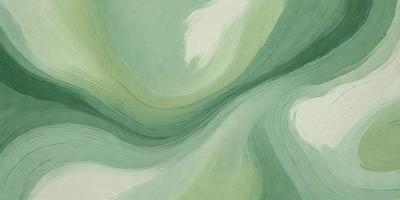 The primary subject of the image is a green and white painting of a leafy plant. The setting is a painting, and the visual style is artistic. The dominant colors are green and white, creating a calm and natural atmosphere.