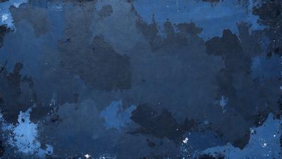 The primary subject of the image is a blue background with a few white spots. The setting appears to be a dark, moody environment. The visual style is a painting, with a focus on the blue and white colors. The overall atmosphere is somewhat mysterious and dramatic.