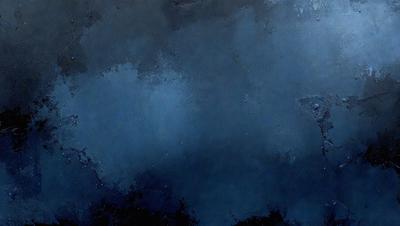 The primary subject of the image is a blue sky with a few white clouds. The setting is a dark blue background, which creates a contrasting effect with the lighter blue sky. The visual style appears to be a painting or drawing, as the clouds are depicted in a more artistic manner than a typical photograph. The colors and mood of the image are predominantly dark and moody, with the blue sky and clouds providing a sense of depth and contrast.