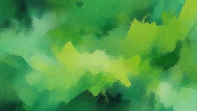 The primary subject of the image is a green, leafy plant. The setting is a green background, which creates a lush and vibrant atmosphere. The visual style is a painting, with a focus on the plant's leaves and the surrounding greenery. The colors and mood are predominantly green, conveying a sense of freshness and growth.