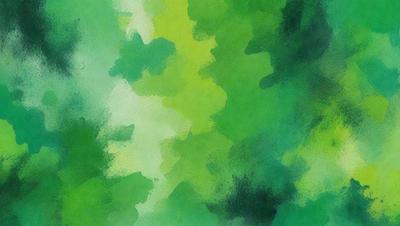 The primary subject of the image is a green tree with a leafy pattern. The setting is a forest, and the visual style is a painting or drawing. The colors and mood are predominantly green, creating a serene and natural atmosphere.