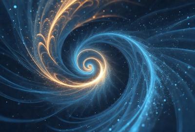 The primary subject of the image is a spiral pattern, which is the main object, scene, or focus of the image. The spiral pattern is set against a blue background, creating a visually striking contrast. The spiral pattern is a digital art piece, showcasing the artist's creativity and skill in designing intricate patterns. The overall atmosphere of the image is one of beauty and complexity, with the blue hues adding a sense of tranquility and depth to the composition.