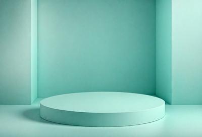The primary subject of the image is a white, round, flat surface, which is placed on a blue wall. The setting appears to be a room with a blue background, giving the scene a calm and serene atmosphere. The visual style of the image is a photo, capturing the round surface and the blue wall in detail. The colors and mood of the image are predominantly blue, with the white round surface contrasting against the blue wall, creating a sense of balance and harmony.
