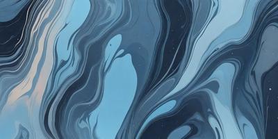 The primary subject of the image is a blue and black swirling pattern, which appears to be a digital art or illustration. The setting is a dark blue background, and the visual style is a combination of digital art and illustration. The dominant colors are blue and black, creating a moody and dramatic atmosphere.