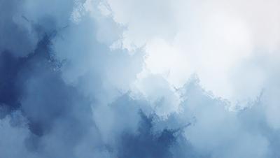 The primary subject of the image is a cloudy sky. The setting is a blue sky with clouds, creating a serene and peaceful atmosphere. The visual style is a digital art or illustration, as the clouds are depicted in a detailed and artistic manner. The colors and mood of the image are predominantly blue, with the clouds adding a touch of white and gray.