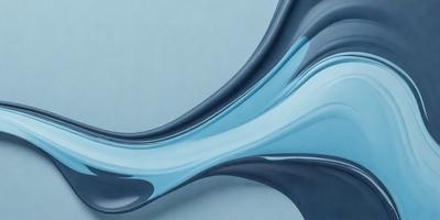 The primary subject of the image is a blue, curved, and flowing object, which appears to be a piece of art or a sculpture. The setting is a white background, which provides a clean and minimalist appearance. The visual style is a combination of digital art and illustration, creating a unique and captivating piece. The colors and mood of the image are predominantly blue, which evokes a sense of calmness and tranquility.
